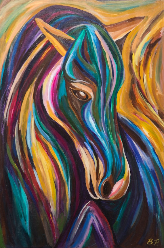 Polychrome Pony Horse Painting on Canvas by BrandiPrattFineArts