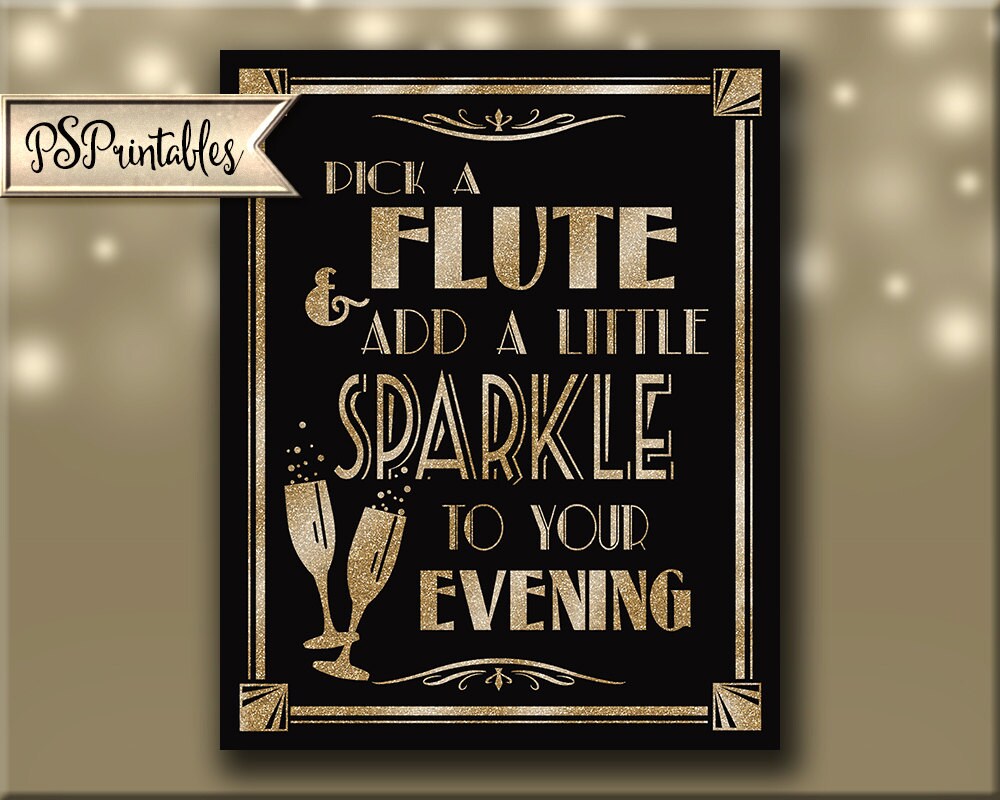 Printable Art Deco Bar Sign Great Gatsby 1920's wedding