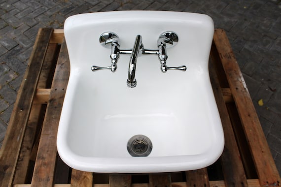 Refinished Antique Inspired Utility Sink Deep Basin Cast Iron