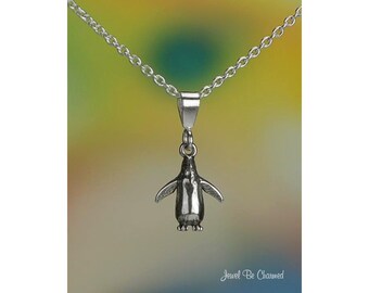 Tiny Sterling Silver Penguin Necklace 16-24" Chain or Pendant Only 925