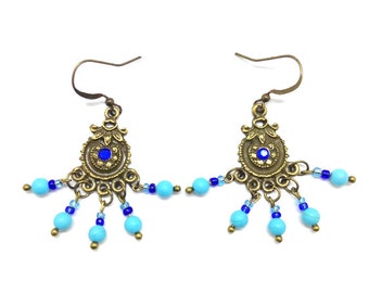 Turquoise Earrings TearDrop Earrings Silver by ZaverDesigns
