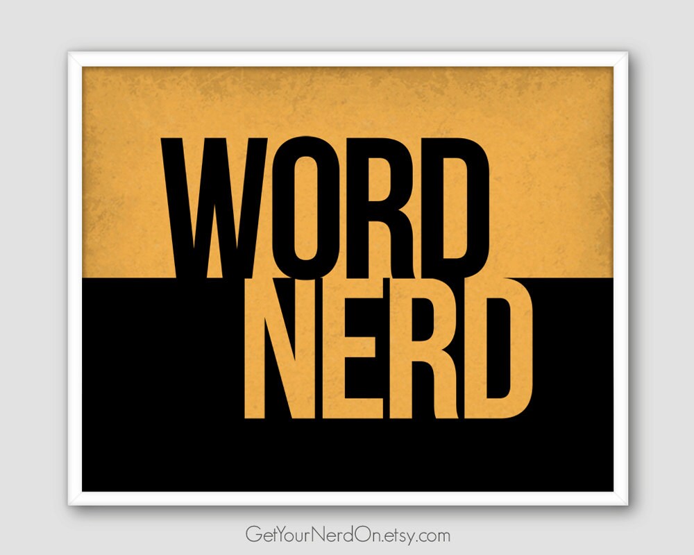 Word Nerd Poster Gifts for Writers Grammar Nerd by GetYourNerdOn