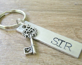 SIR Keychain, Key Charm, BDSM keychain, Dom gift, Daddydom gift, Daddy dom keychain, Sir gift, customizable, BDSM gift, gift for Sir