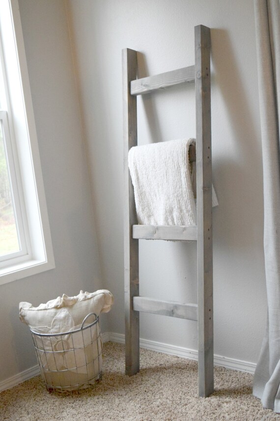 Blanket Ladder Rustic Wood Quilt Ladder by StumpandTwig on Etsy