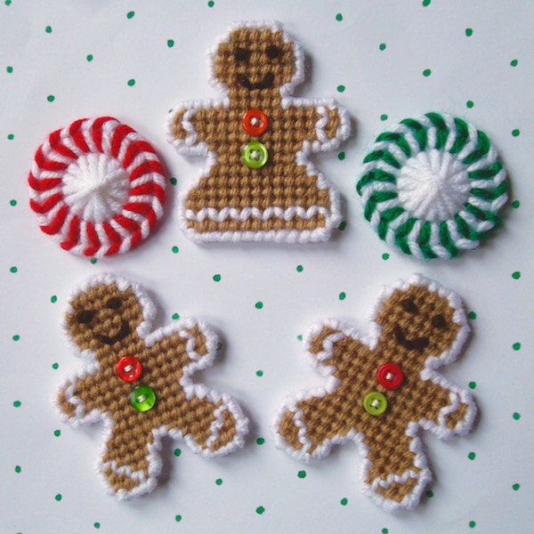 Plastic Canvas: Christmas Sweets Magnets set of 5