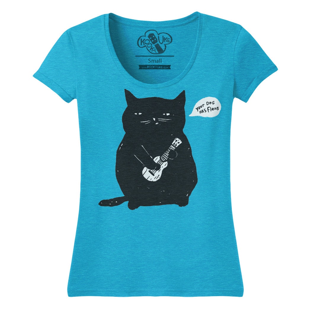 Ukulele Tshirt Ukulele Cat tshirt Women's Cat by KookyUke
