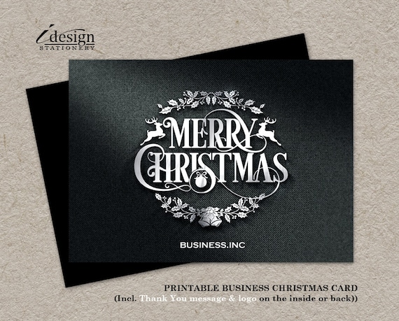 Business Christmas Cards Printable Holiday Thank You Cards