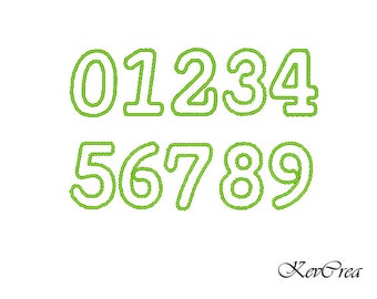 INSTANT DOWNLOAD Numbers applique design - machine embroidery applique designs - 3 size