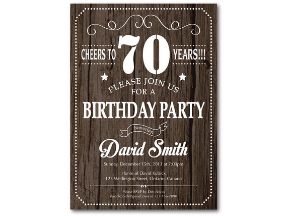 70Th Birthday Invitations Men 8