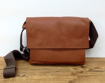 Sale!!! Small brown leather messenger bag Brown leather cross body Ipad bag for women Messenger bag Women leather handbag