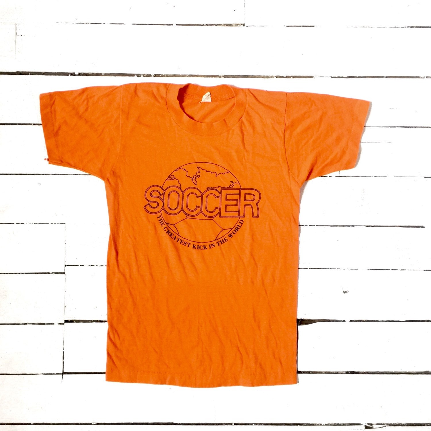Orange Vintage TShirt // 'SOCCER' 'The Greatest by ShopKingDude