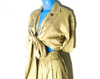 Vintage 80s Blouse and Skirt Set Bohemian Hippie Gypsy