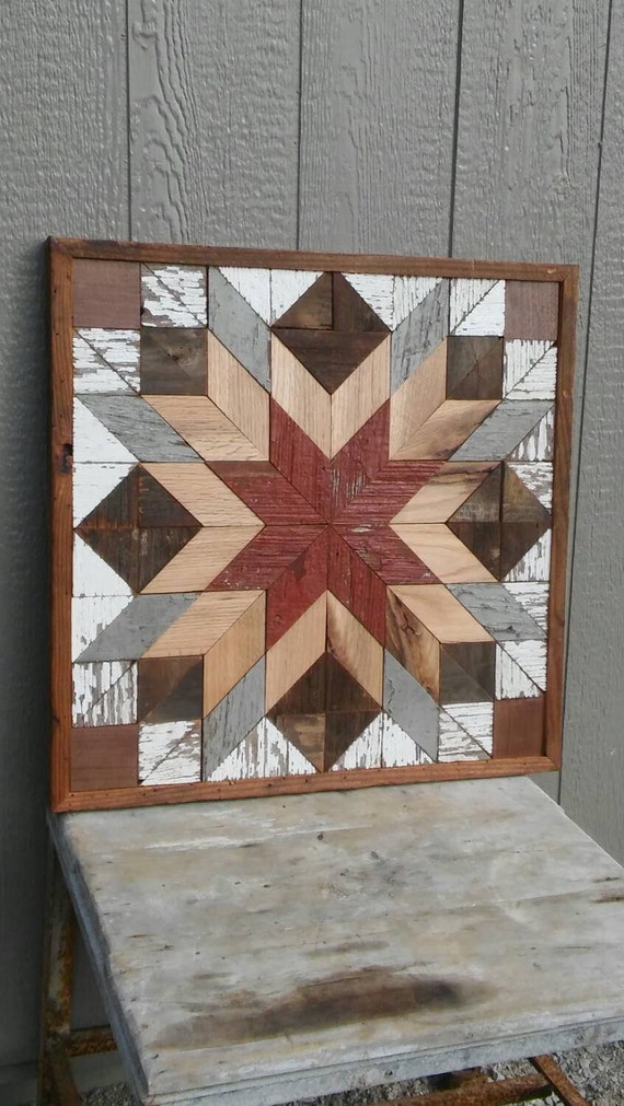 salvaged wood barn quilt block geometric by 