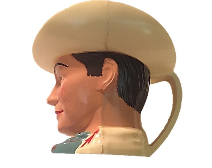 Vintage Roy Rogers Cup - 1950s Cowboy Cup - Roy Rogers Figural Souvenir Cup