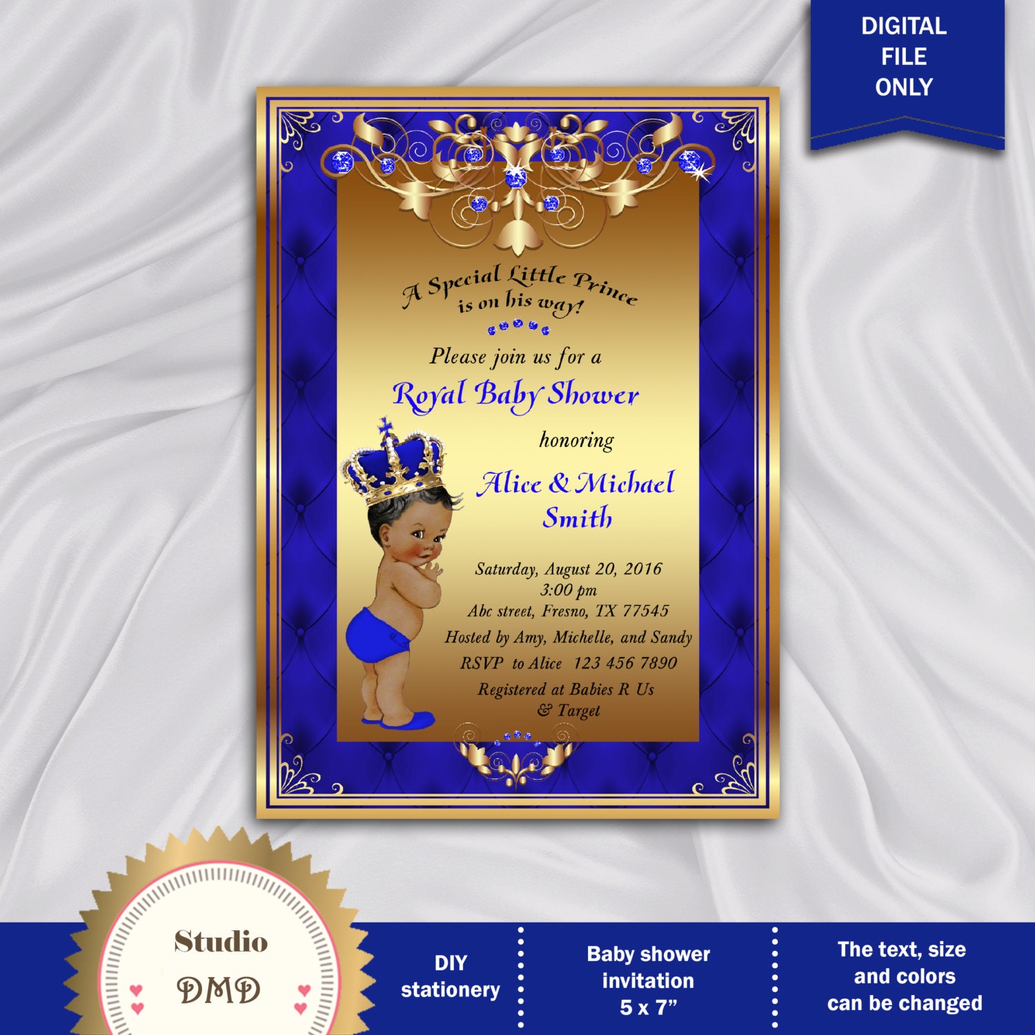 Royal Blue Baby Shower Invitations 5