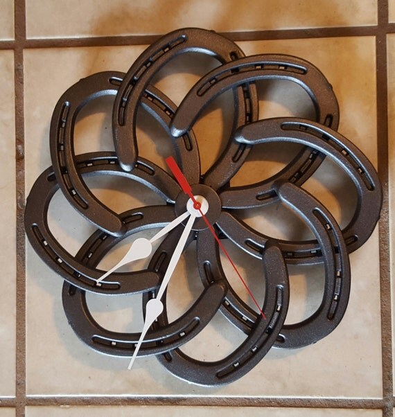 Horse Shoe Wall Clock by Horseshoenique on Etsy
