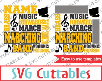 Marching Band SVG, DXF, EPS, Band Subway Art, Vector, Digital Cut File