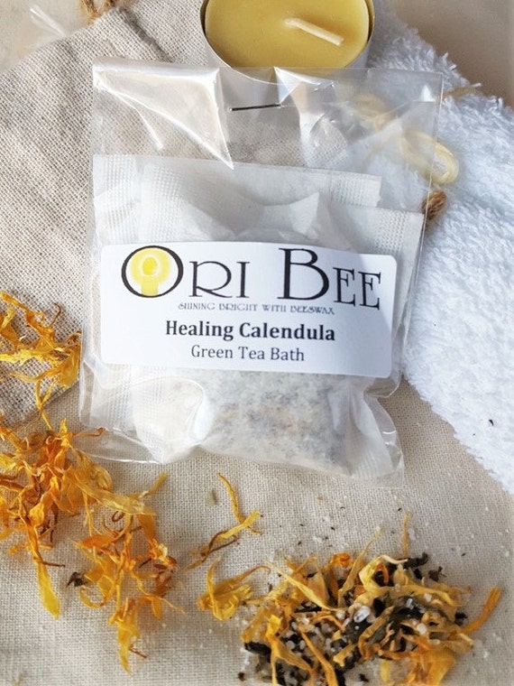 CALENDULA Green Tea Bath Soak Spearmint Herbal Bath