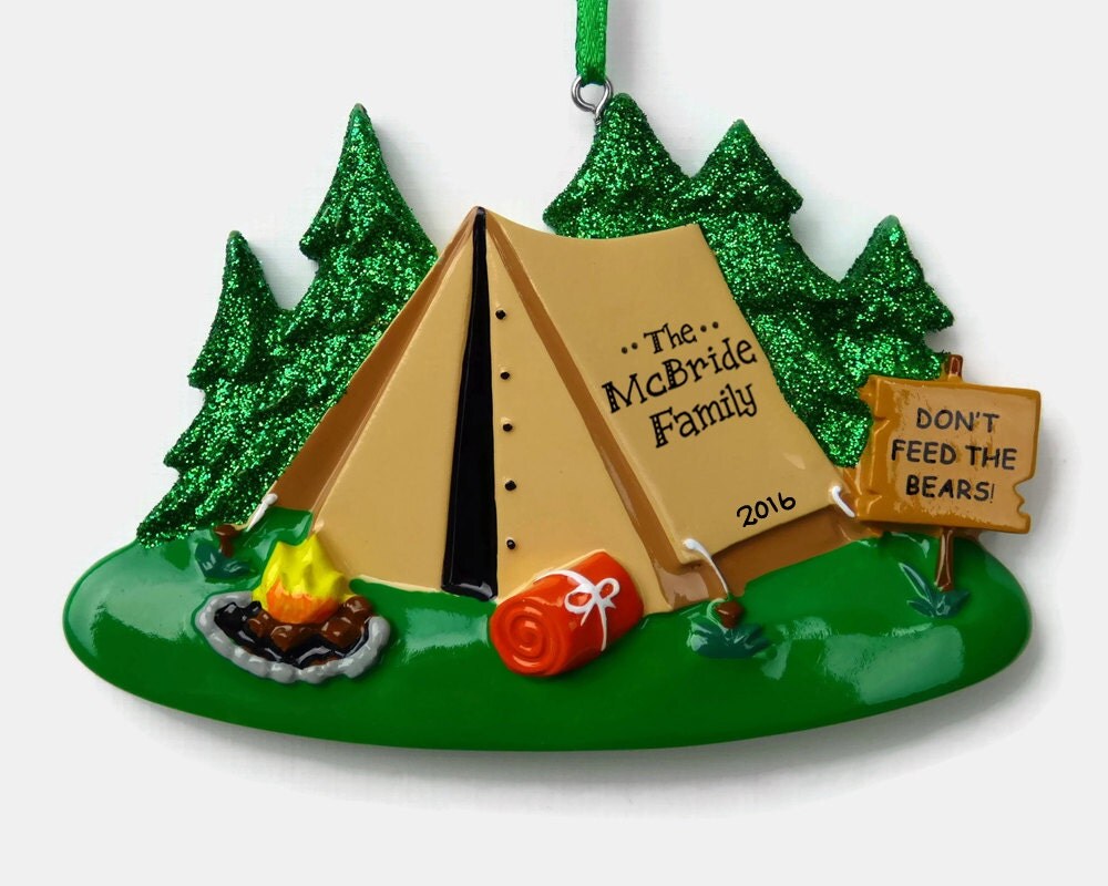 Camping Personalized Ornament Tent Camping Family Vacation