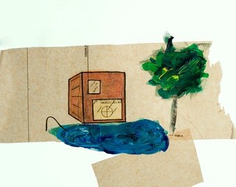 Pool with a House and a Tree