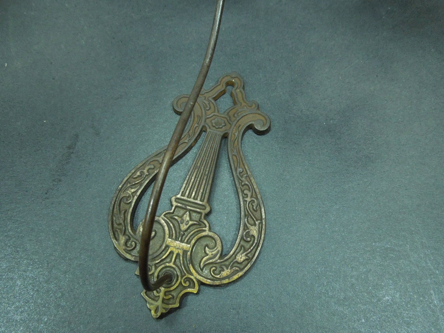 Wall hook metal – Metal Lyre receipt hook – wall decor vintage hook ...