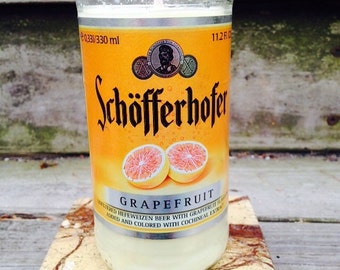 Grapefruit Soy Candle Recycled Beer Bottle Candle