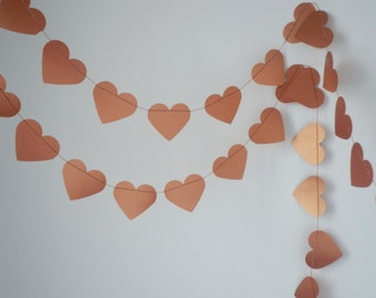 Copper heart garland Wedding garland, Home decoration
