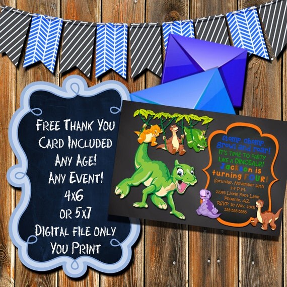 Land Before Time Birthday Invitations 10