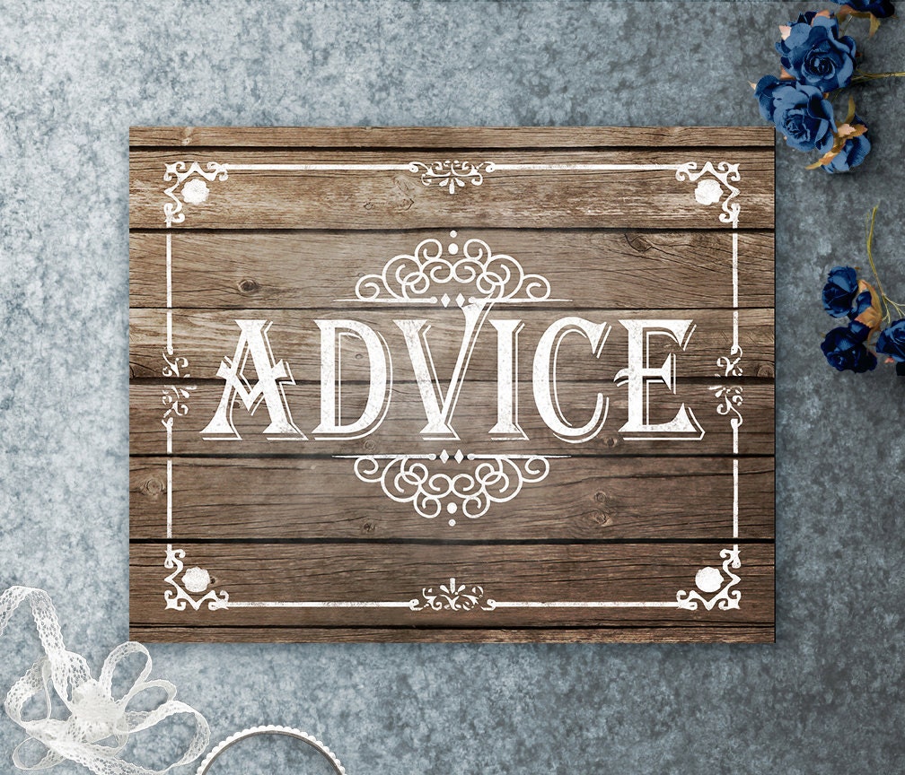 Printable Wedding Advice Sign Rustic Wedding Decor Marriage