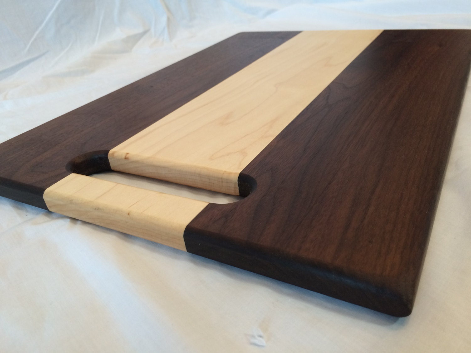 Walnut and Maple Wood Cutting Board by NewEraHandmade on Etsy