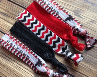 BOGO 50% OFF, Atlanta Falcons Women's Elastic Hair Ties, Set of Five, Football Hair Ties