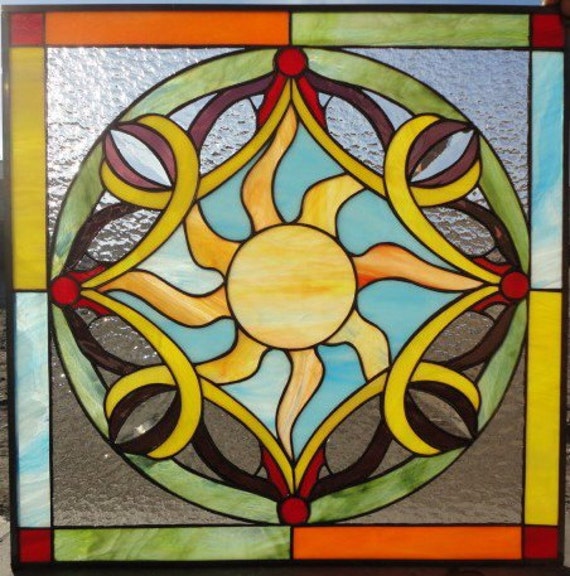 Awesome Sunburst Ribbon Stained Window by ArtGlassWindows