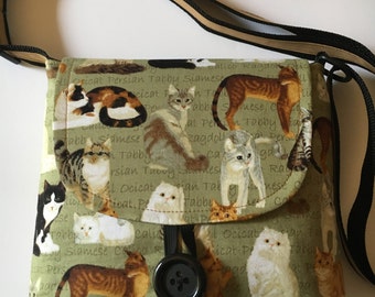 Cat cotton fabric | Etsy