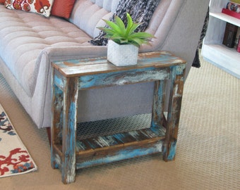 Heavily Distressed Side Table; End Table, Entry Way Table