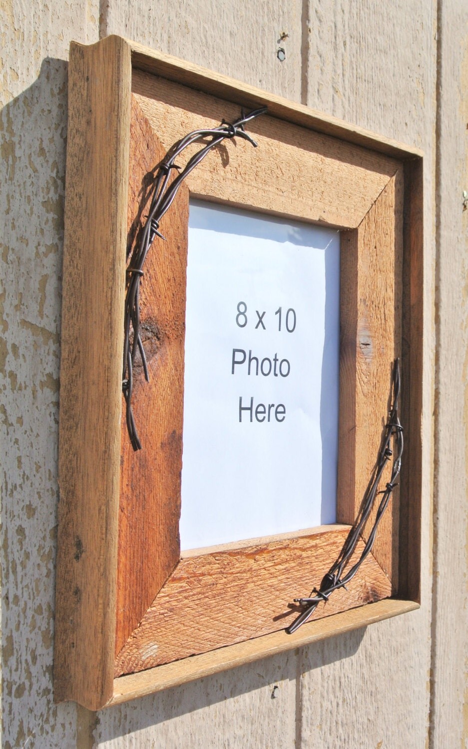 Rustic Picture Frame 8x10 Reclaimed Wood frames 8 x 10 Barbed