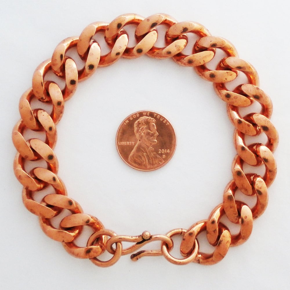 Solid Copper Heavy Duty Cuban Curb Link Bracelet Chain BC79