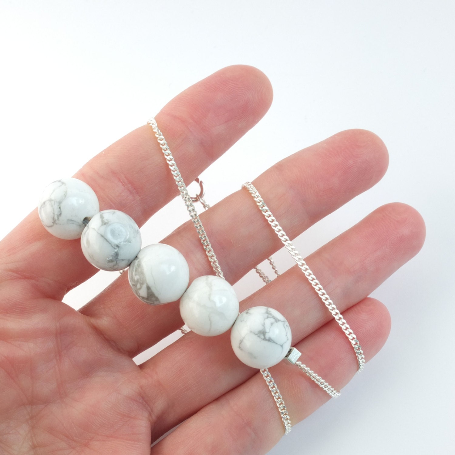 white marble and silver necklace modern geometric necklace