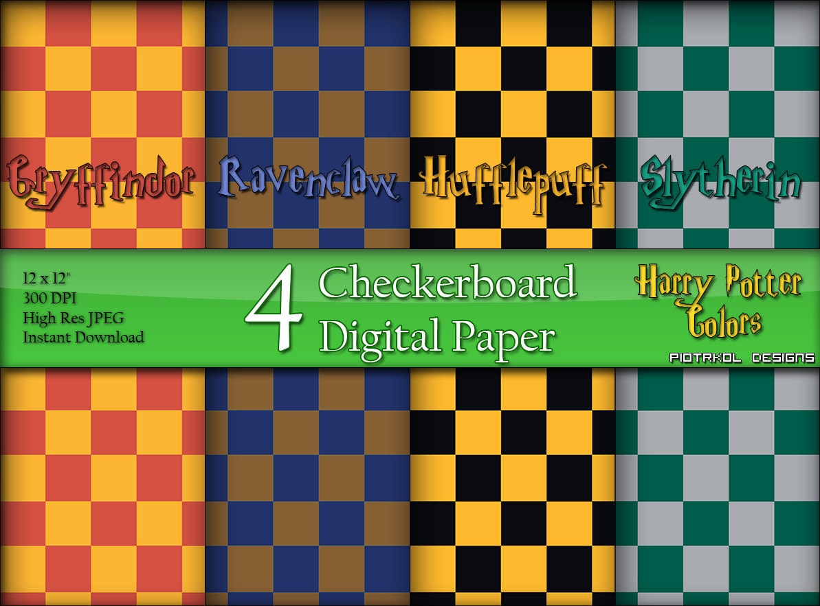 Harry Potter Wrapping Paper Digital Checkerboard by piotrkol