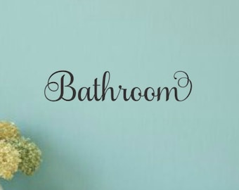 Bathroom Sign Decal bathroom decal | etsy Bathroom Sign Decal bathroom decal | etsy