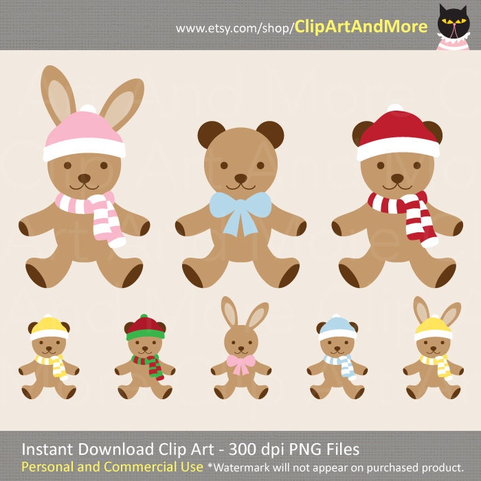 christmas teddy bear clip art free - photo #47
