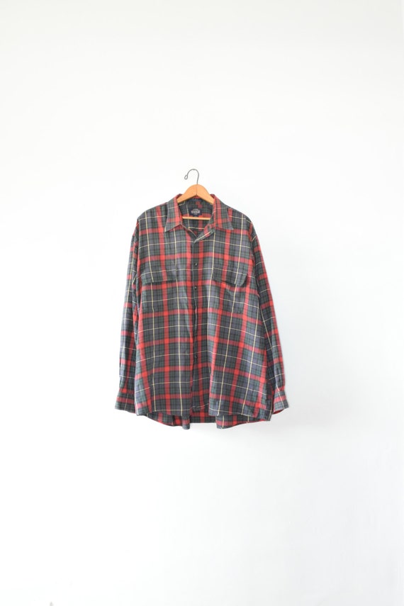 baggy plaid shirt