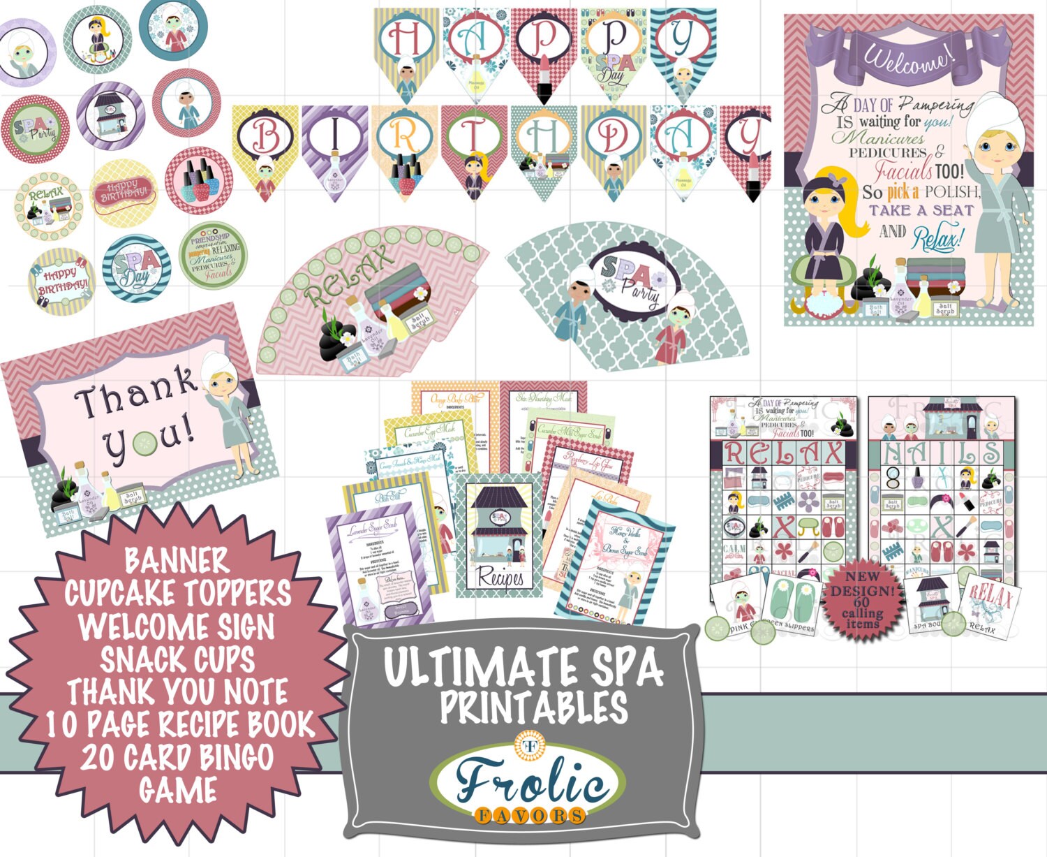 Ultimate spa printable package INSTANT DOWNLOAD