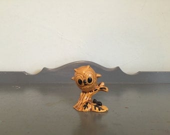 Small Ceramic Owl on Branch Figurine