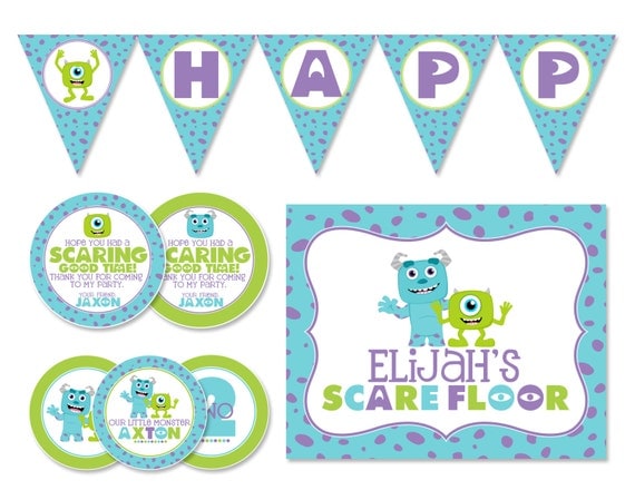 Monsters Inc. Printable Party Pack by LittleRainbowBlooms on Etsy