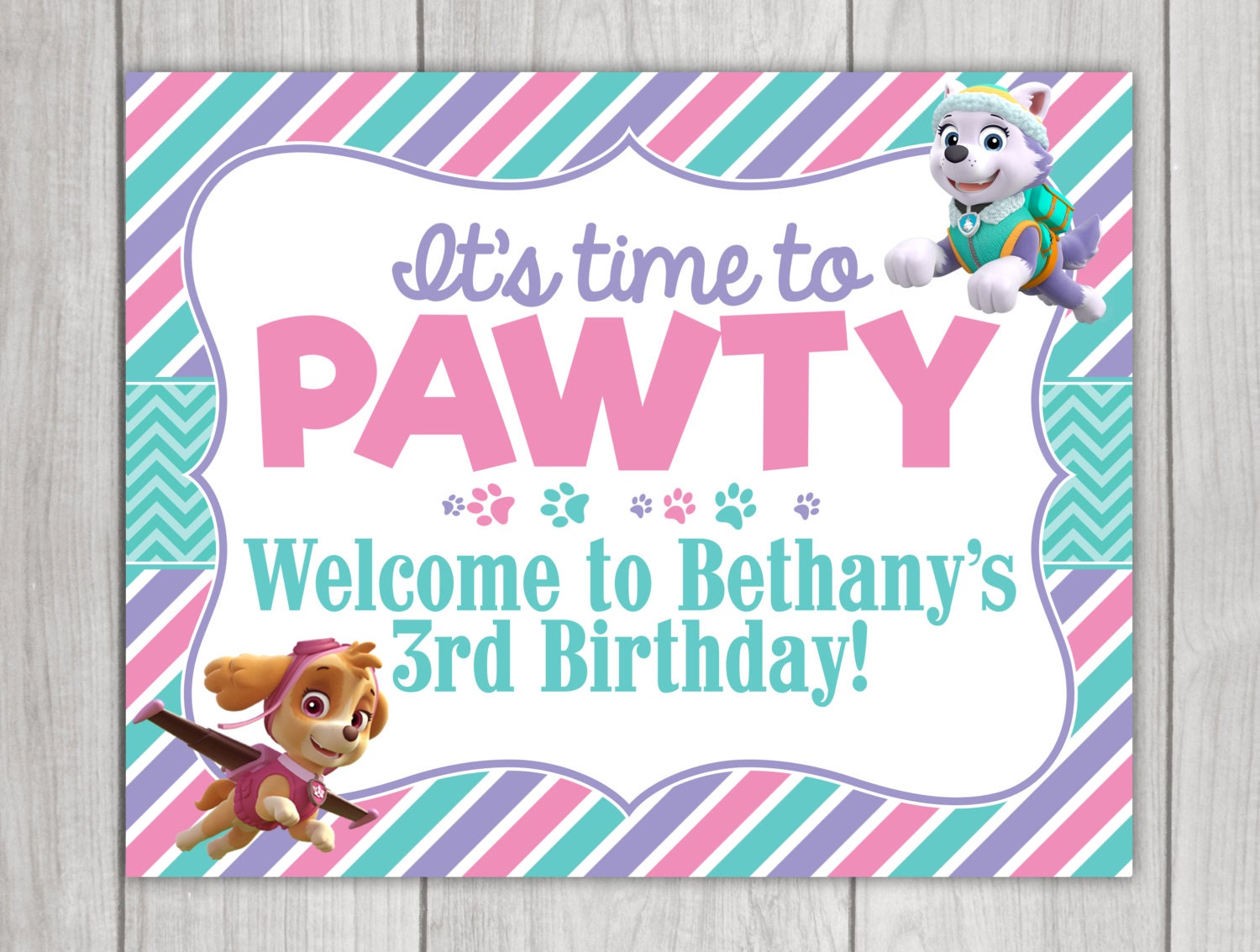 Paw Patrol Printable Party Sign