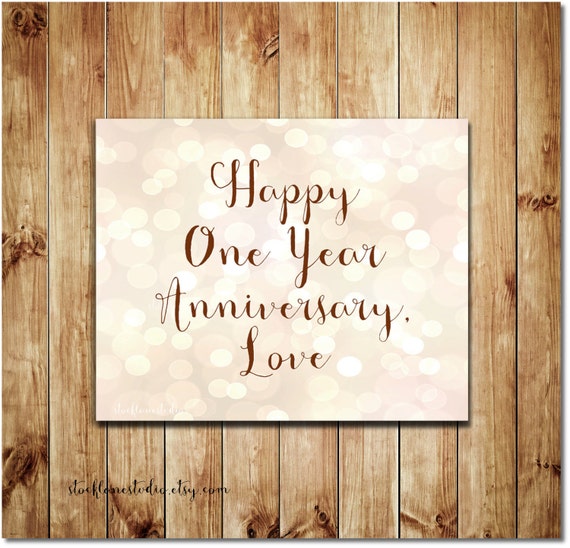 Items similar to Printable Anniversary sign, Happy One Year Anniversary ...