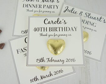 Party Favour Chocolate Card - party favor, special year chocolates - adult party favor - 30th - 40th birthday gifts - best party favour