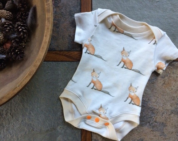 Organic Baby Bodysuit - Baby Fox