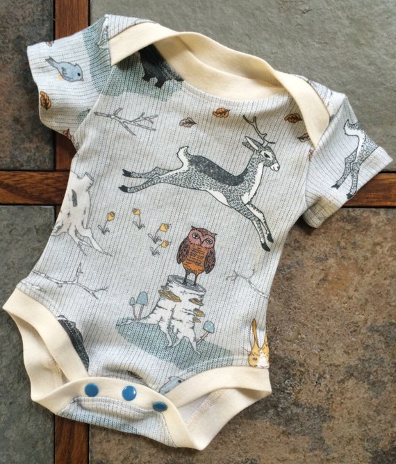 Organic Baby Bodysuit - Winter Woodland