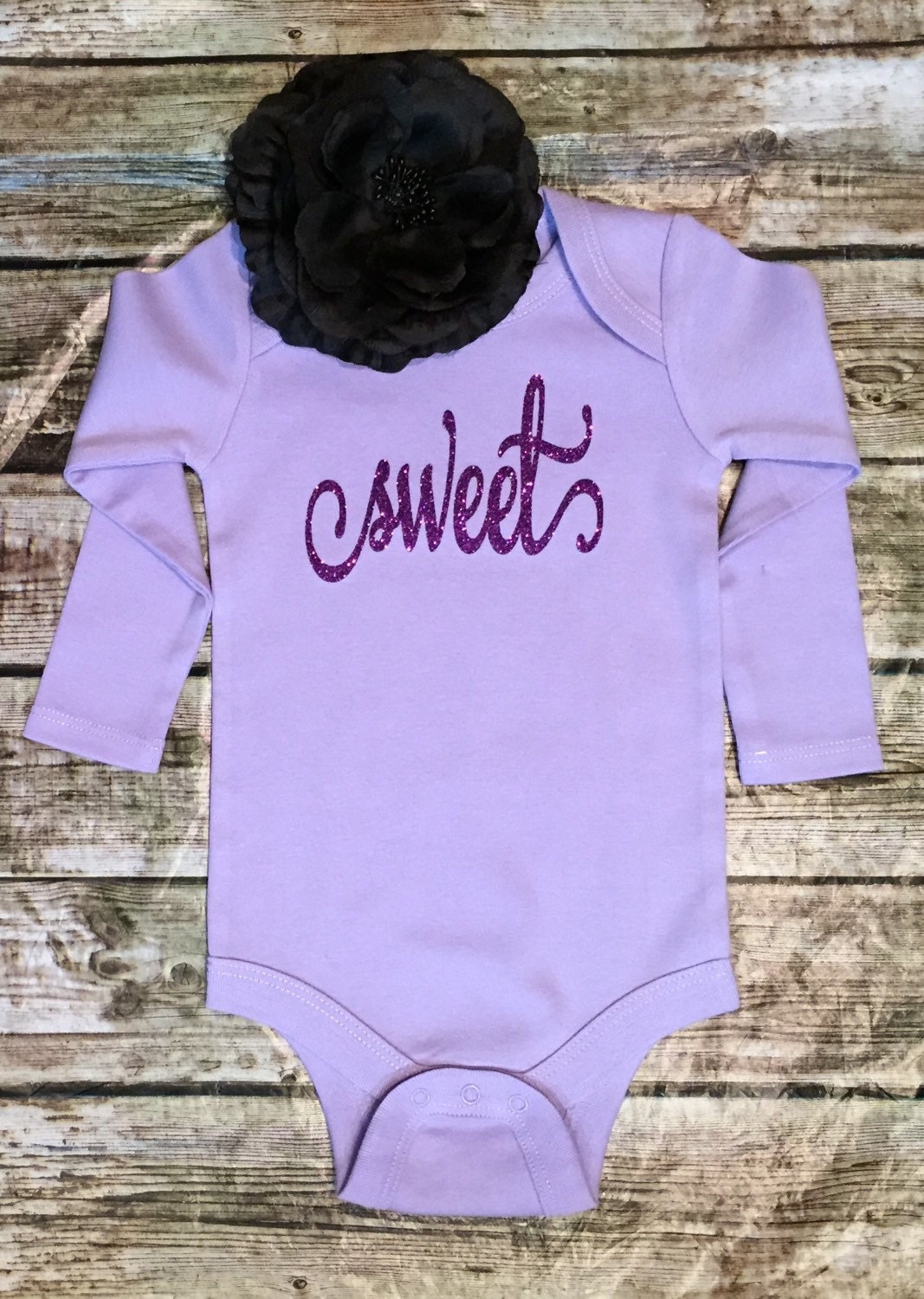 Sweet Purple Baby Girl Onesie Sparkle Baby Girl by BellaPiccoli